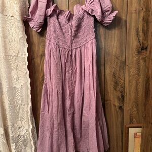 Chic Mauve Long Sleeve Dress
